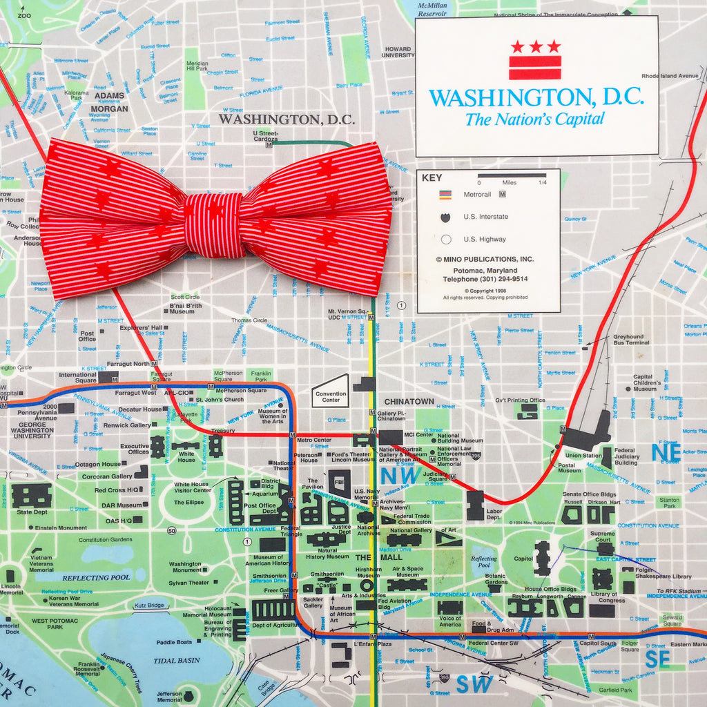 Washington DC Bow Tie - Magnetic Bow Tie Men