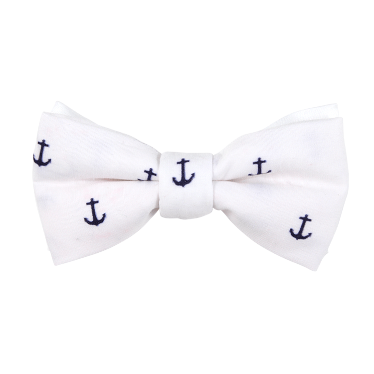 Bowtie - Anchors In White Magnetic Bow Tie Juniors