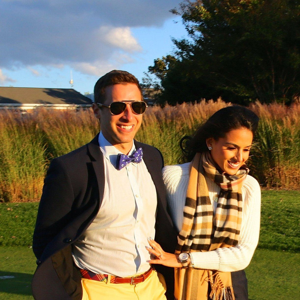 Bowtie - Anchors Navy And White Magnetic Bow Tie - Nautical