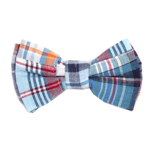 Bowtie - Blue Navy Spring Madras Magnetic Bow Tie
