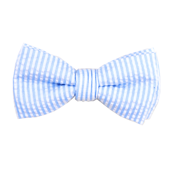 Bowtie - Blue Seersucker Magnetic Bow Tie Men