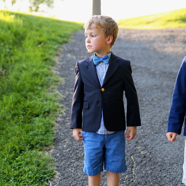 Bowtie - Blue Teal Plaid Magnetic Bow Tie