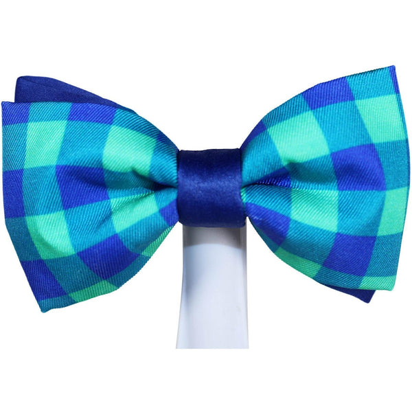 Bowtie - Classic Gingham Blue Magnetic Bow Tie
