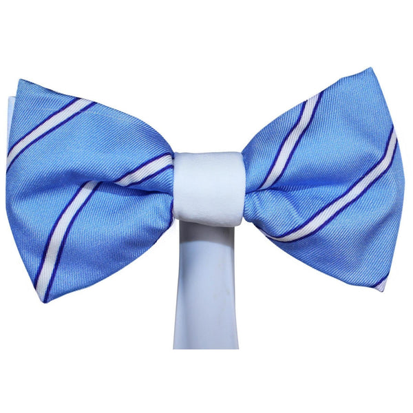 Bowtie - Classic Stripes Light Blue Magnetic Bow Tie Men