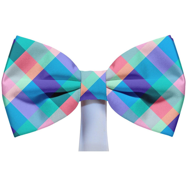 Bowtie - Colorful Plaid In Spring Magnetic Bow Tie