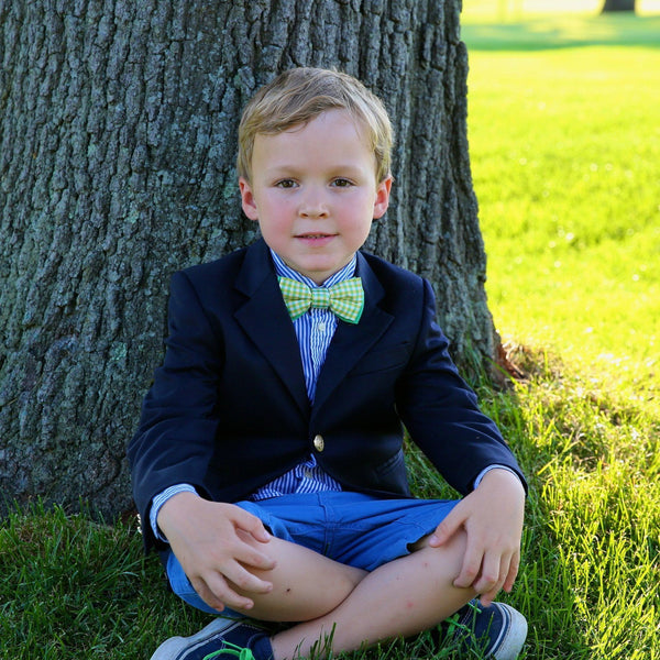 Bowtie - Green Gingham Kids Magnetic Bow Tie