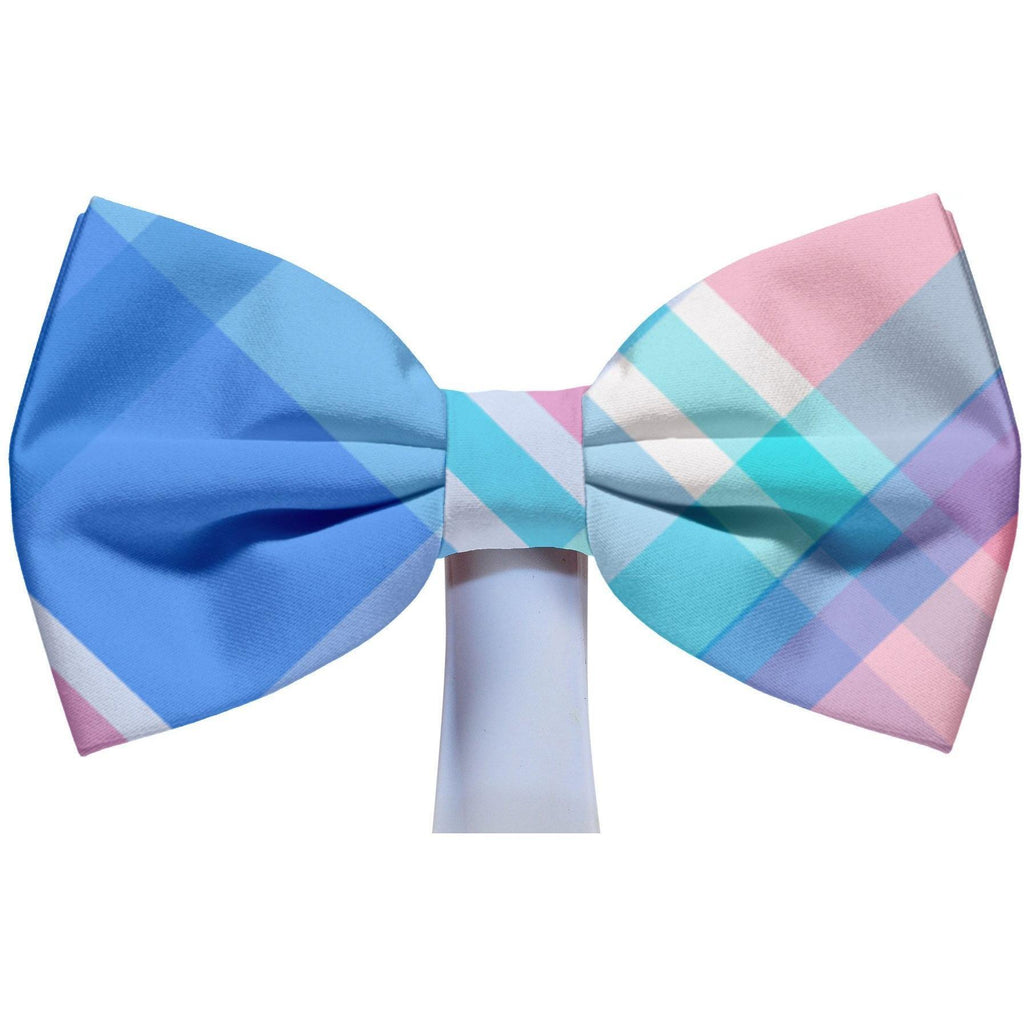 Bowtie - Happy Plaid Spring Blue Magnetic Bow Tie