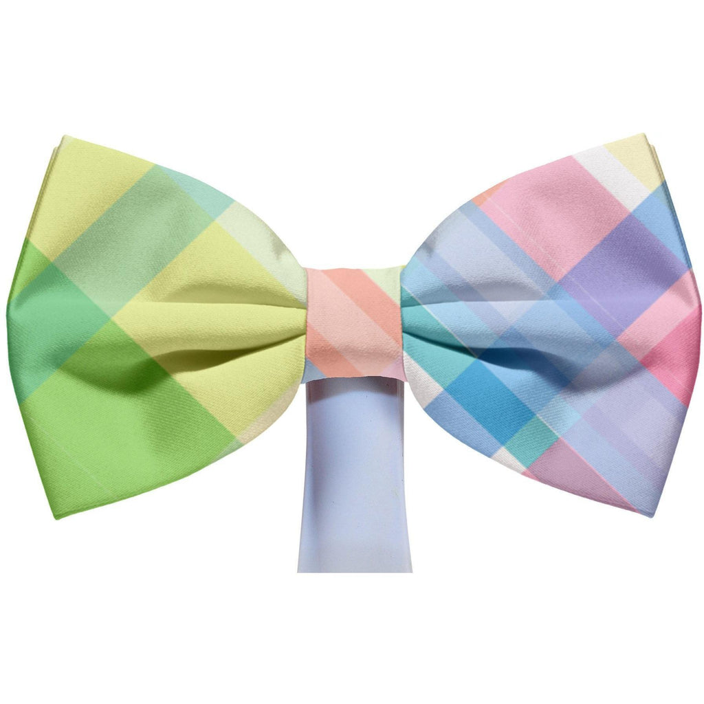 Bowtie - Happy Plaid Spring Green Magnetic Bow Tie