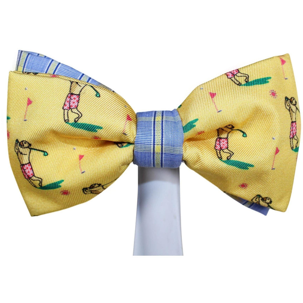 Bowtie - Labrador Dog And Golf Yellow Magnetic Bow Tie