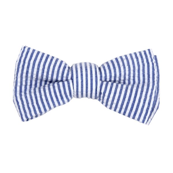 Bowtie - Navy Seersucker Magnetic Bow Tie Junior