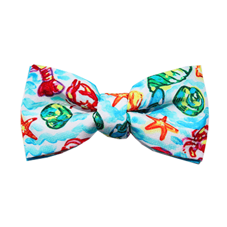 Bowtie - Palm Beach Lobster And Sea Shells Magnetic Bow Tie