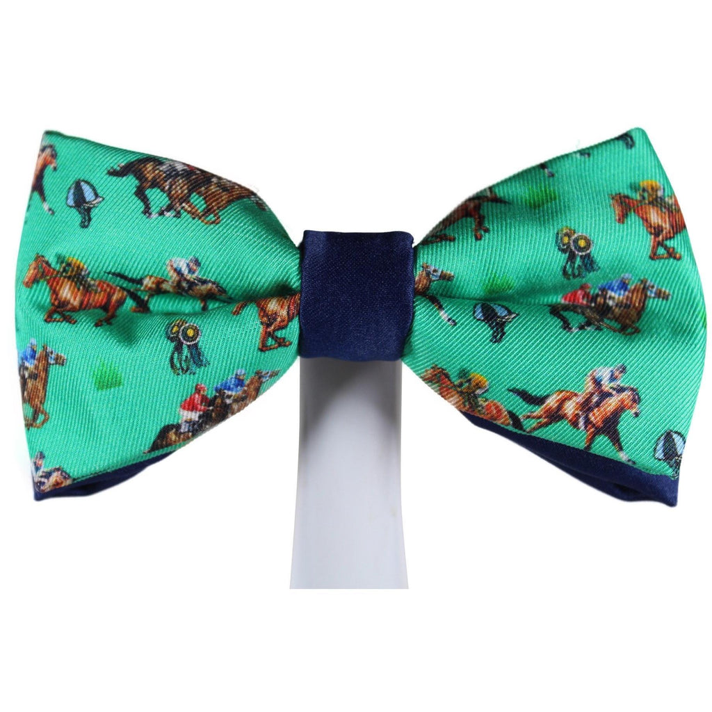Bowtie - Sports Horse Racing Green Magnetic Bow Tie