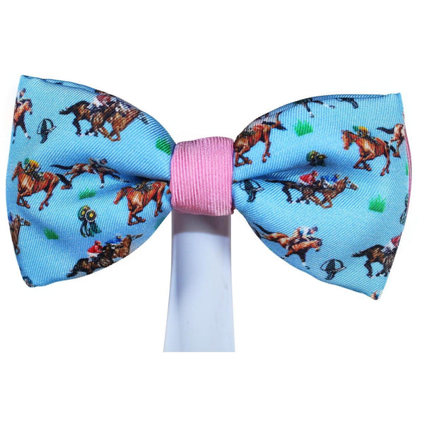 Bowtie - Sports HorseRacing Blue Magnetic Bow Tie