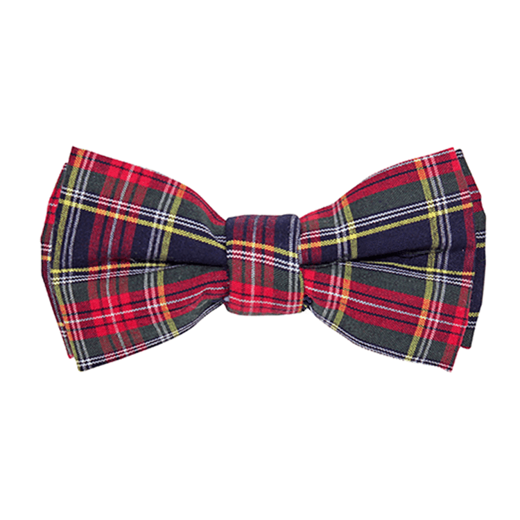 Fall Plaid Red Green Magnetic Bow Tie